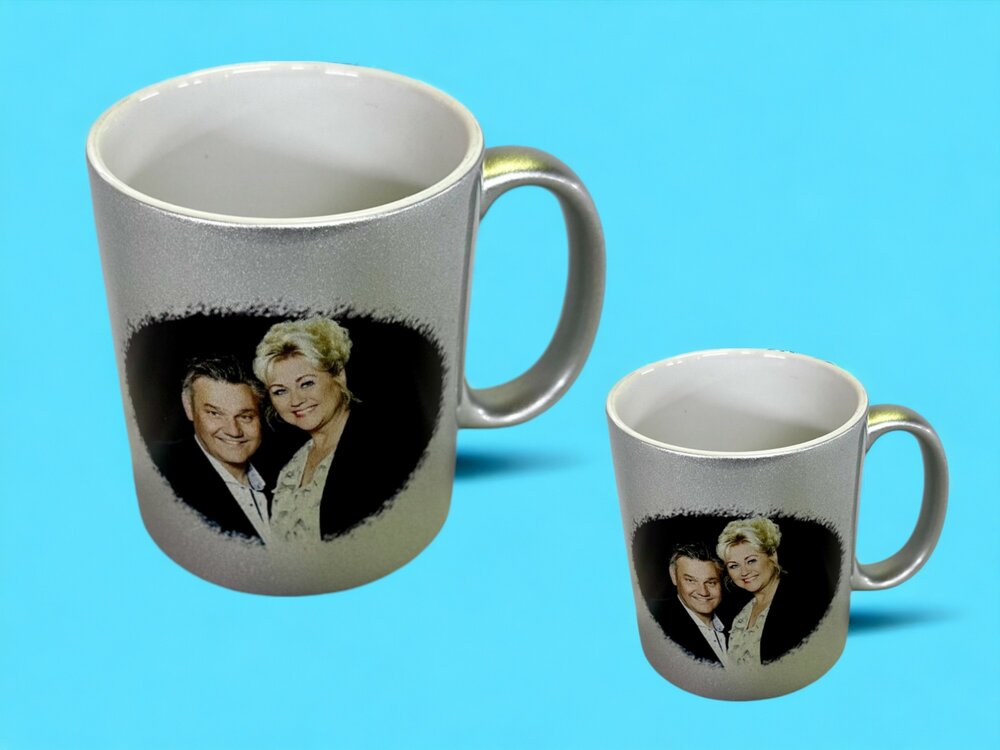 Mok glitter zilver hoogglans